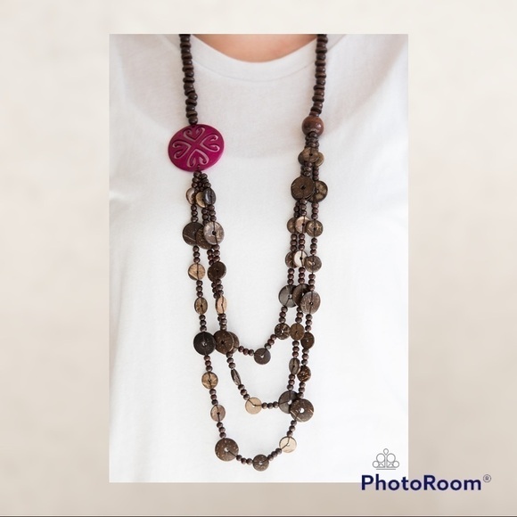 𝅺🔥 5/$25 Paparazzi Jungle Jive Wooden Jewelry Necklace and Earrings Set - Picture 7 of 9